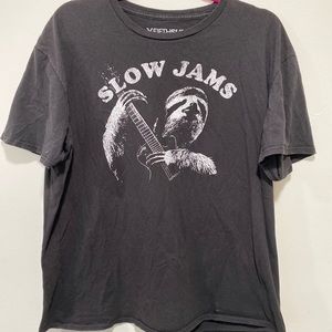 Men's graphic slow jams sloth black Tee
